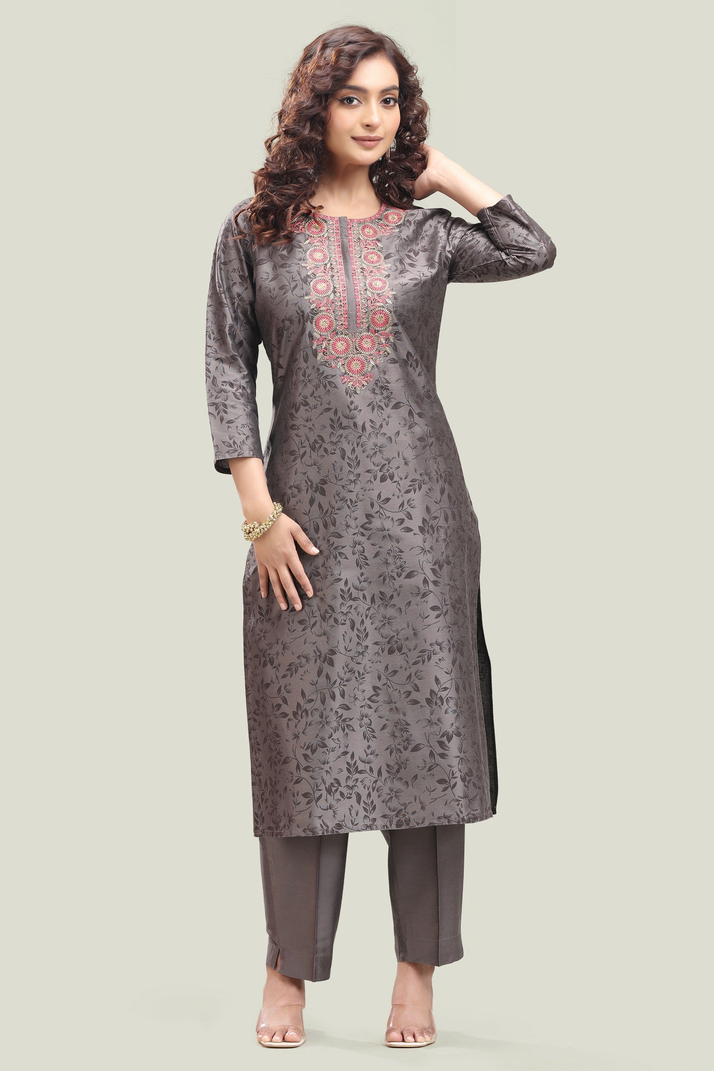 Doodle Embroidered Waistcoat Kurta Set With Pant main image 0