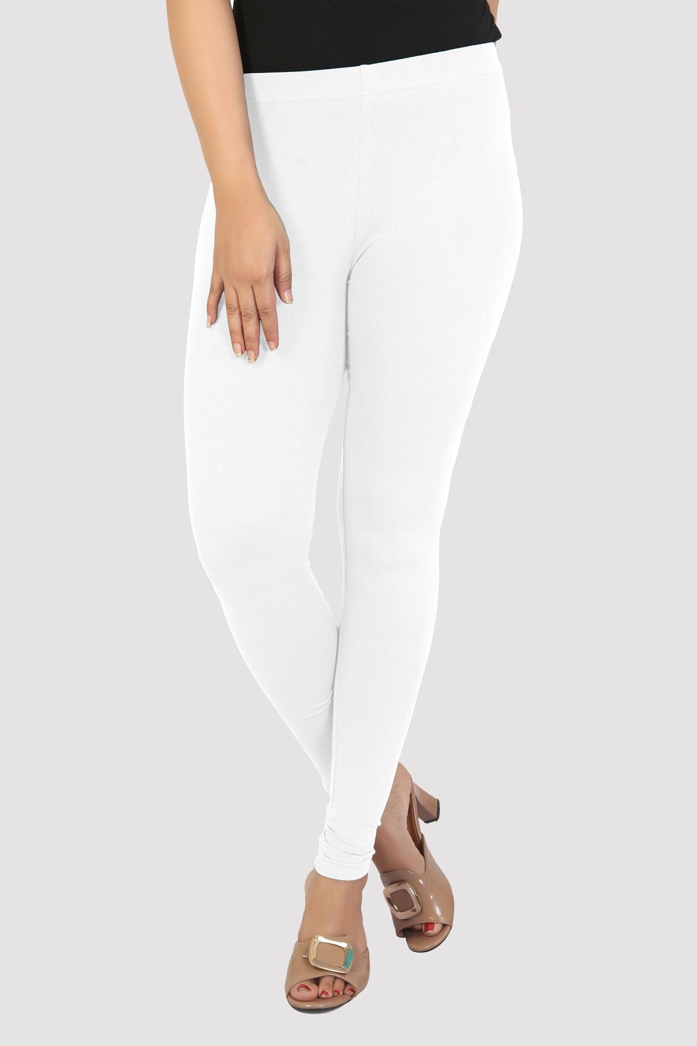 White Cotton Lycra Ankle Length Legging – Cotton Culture