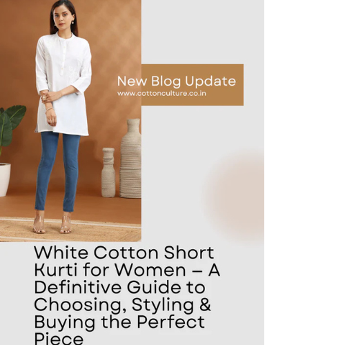 White Cotton Short Kurti for Women