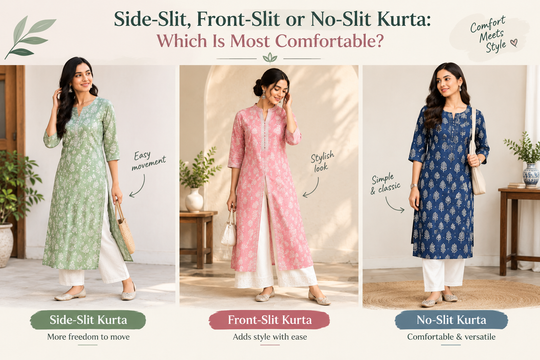 Side-Slit, Front-Slit or No-Slit Kurta: Which Is Most Comfortable?