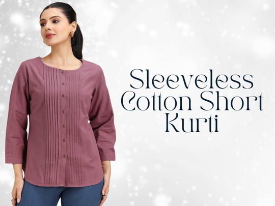 Sleeveless Cotton Short Kurti for Women