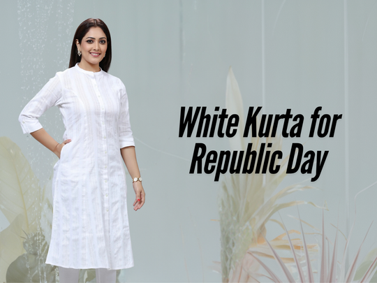 White Kurta for Women on Republic Day at cotton culture