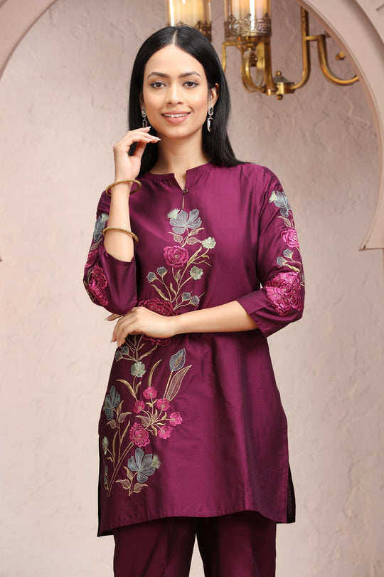 Purple Casual Ethnic Wear