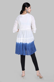 Naairah Off Whitte & Blue Cotton Kurtis