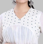 Naairah Off Whitte & Blue Cotton Kurtis