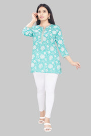Siddiqah Firozi Cotton Short Kurtis