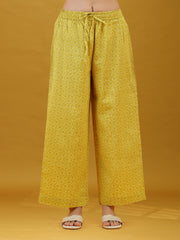 Lime Green Geometric Printed Pure Cotton Co-Ord Set