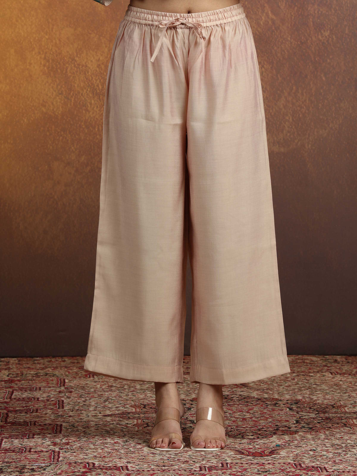 Cream Embroidered Straight Kurta PantWith Dupatta Ethnic Set