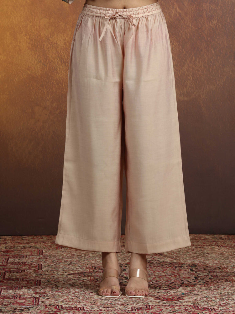 Cream Embroidered Straight Kurta PantWith Dupatta Ethnic Set
