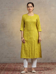 Light Green Pure Cotton Straight Kurta