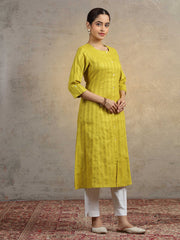 Light Green Pure Cotton Straight Kurta