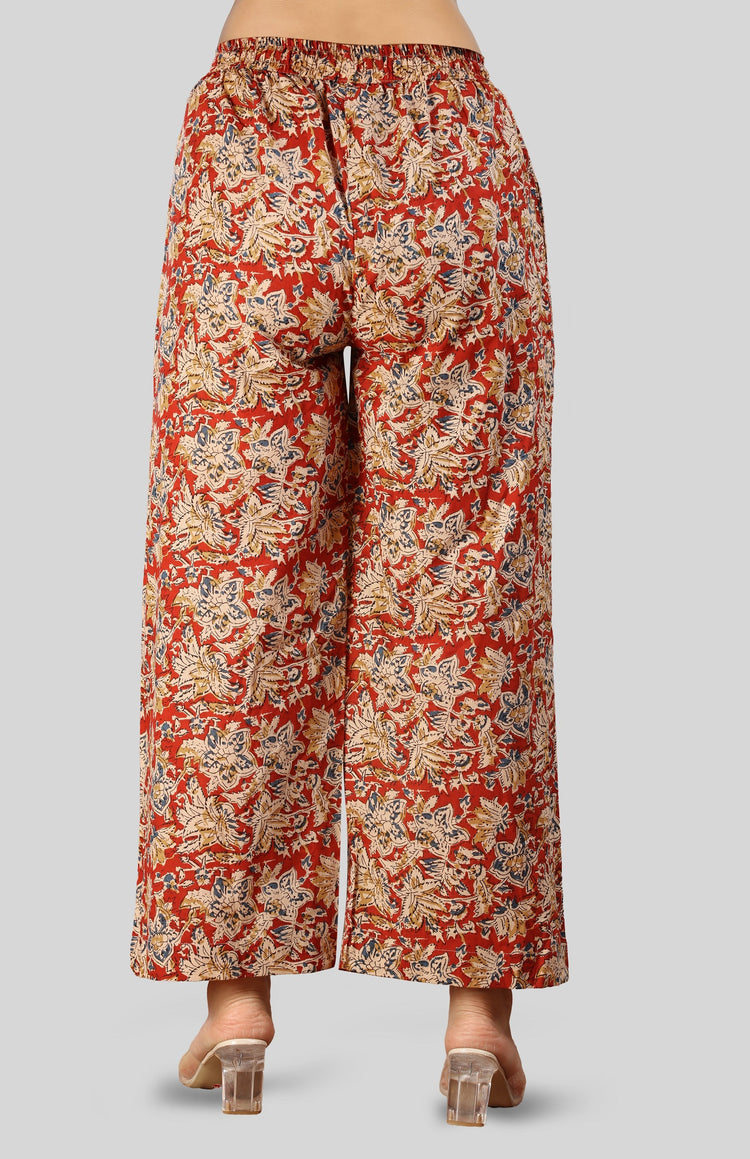 Maroon Jaipuri Cotton Printed Pant for women