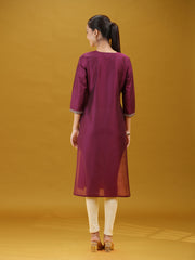 Elegant Purple Embroidered Kurta