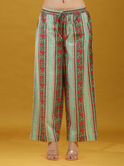 Mint Green Floral Printed Cotton Co-Ord Set