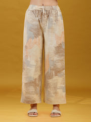 Elegant Abstract Print Sleeveless Co-Ord Set