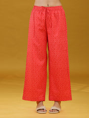 Red Geometric Printed Cotton Co-Ord Set