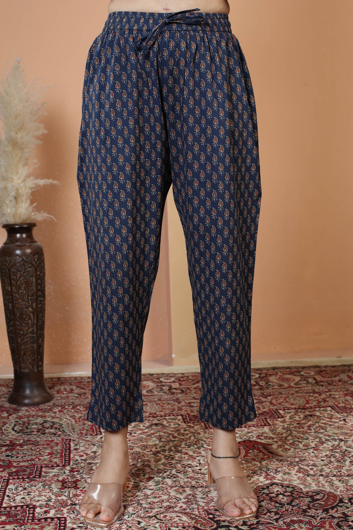 Maroon Floral Printed Jaipuri Cotton Printed Straight Ethnic Suit Set