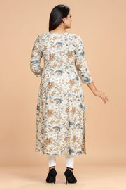Irha- CC1 Beige Rayon A-Line Kurta