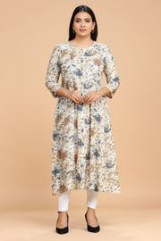Irha- CC1 Beige Rayon A-Line Kurta