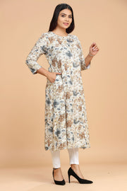 Irha- CC1 Beige Rayon A-Line Kurta