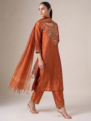 Rust Embroidered Ethnic Suit Set
