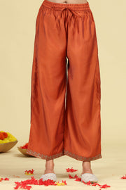 Rust Embroidered Ethnic Suit Set
