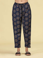 Grey Pure Cotton Ethnic Printed Kurta Pant Dupatta Set