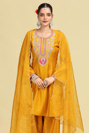 Turmeric Yellow Embroidered Ethnic Suit Set