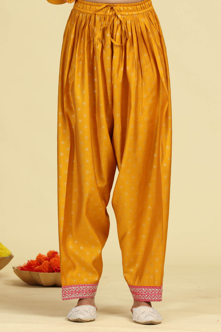 Turmeric Yellow Embroidered Ethnic Suit Set