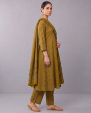 Mustard Floral Print Pure Cotton Ethnic Set