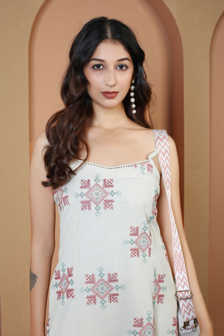 Off White Pure Cotton Printed Straight Kurta Soft & Breathable Ethnic Wear