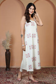 Off White Pure Cotton Printed Straight Kurta Soft & Breathable Ethnic Wear