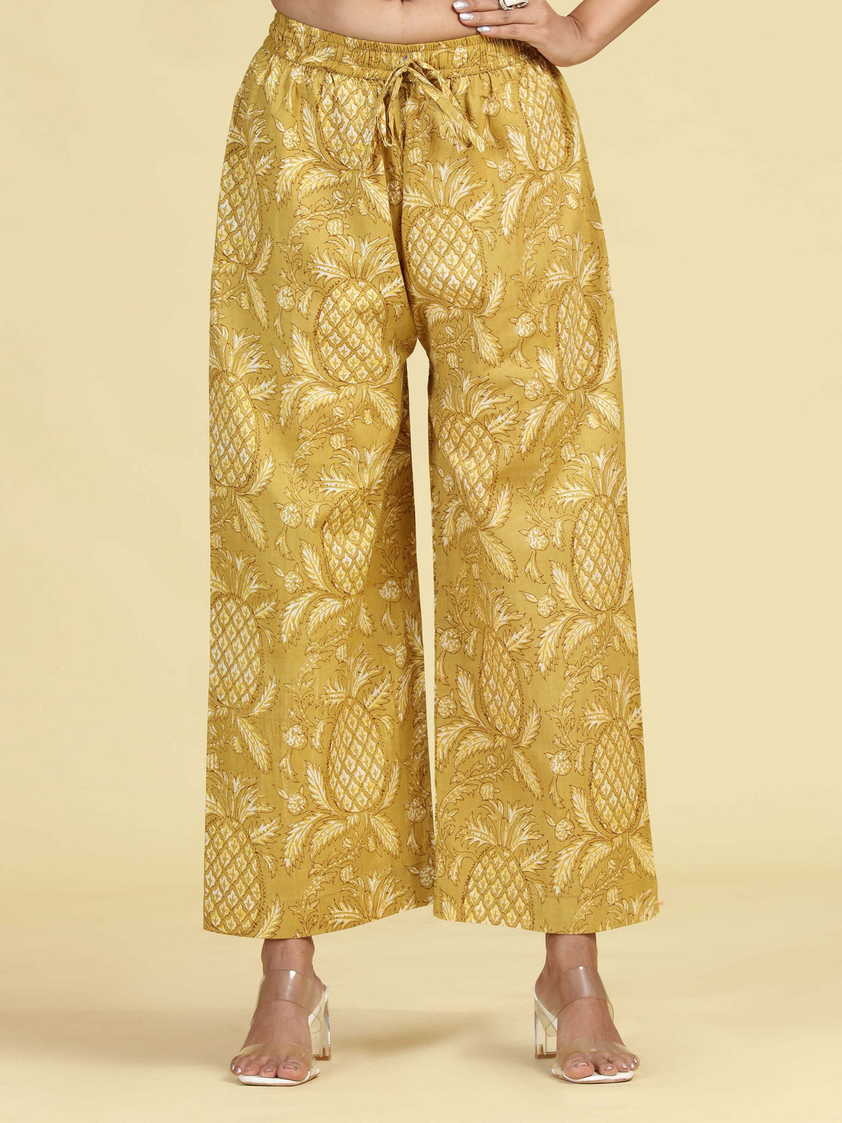 Light Olive Green Pure Cotton Floral Printed Co-Ord Set