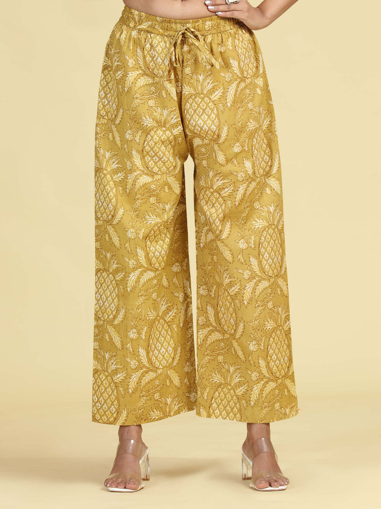 Light Olive Green Pure Cotton Floral Printed Co-Ord Set