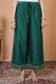 Bottle Green Embroidered Ethnic Kurta Set with Dupatta