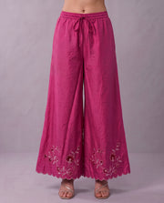 Magenta Floral Embroidery Ethnic Suit Set
