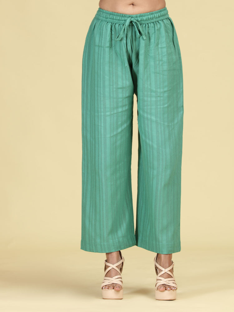 Green Pure Cotton Striped Sleeveless Co-Ord Set