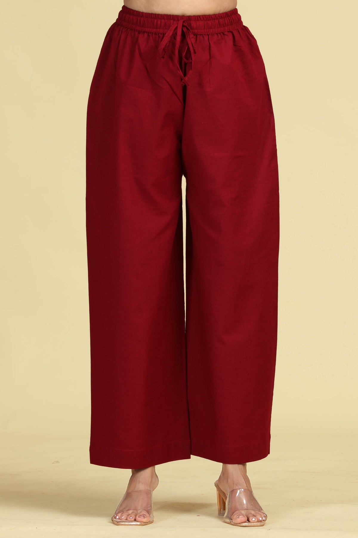 Maroon Pure Cotton Embroidered Co-Ord Set