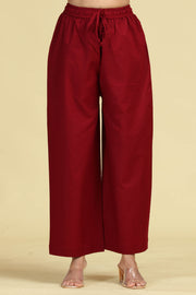 Maroon Pure Cotton Embroidered Co-Ord Set
