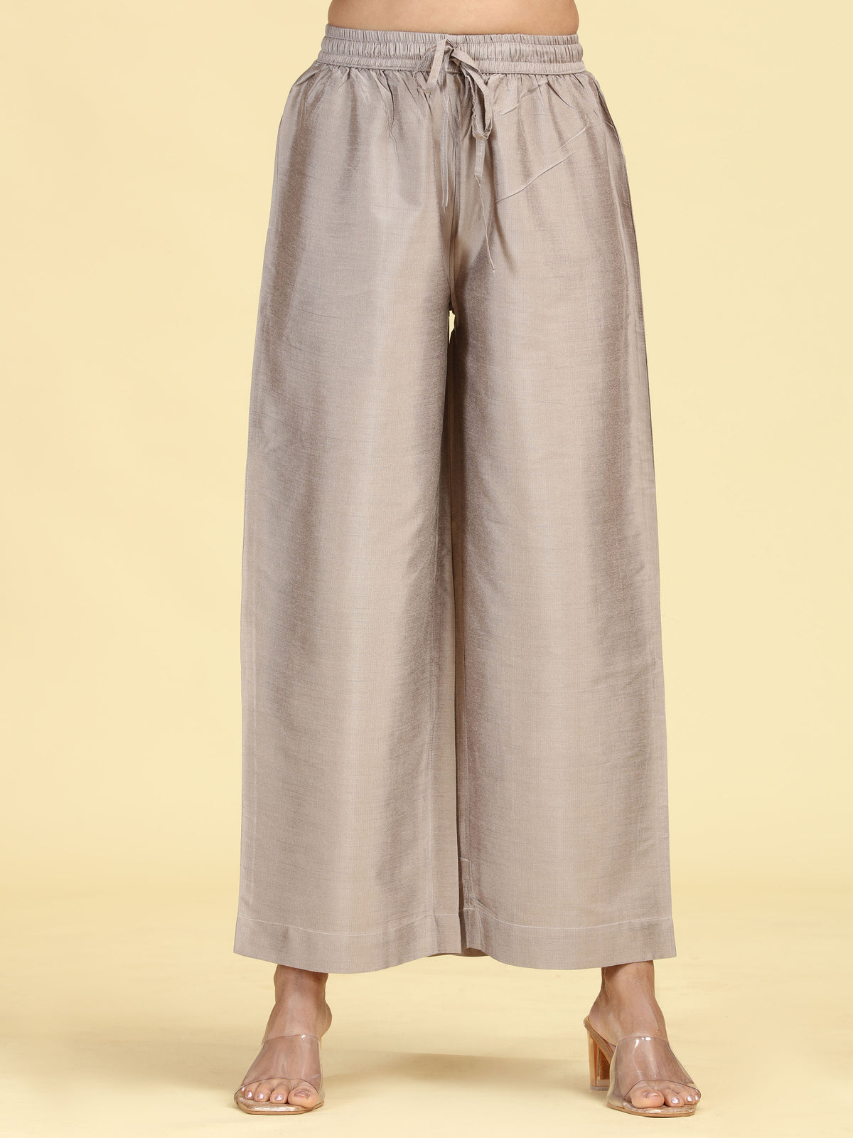 Taupe Gray Embroidered Full Sleeve Co-Ord Set