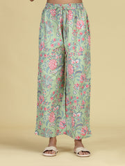 Light Green Pure Cotton Floral Printed Co-Ord Set