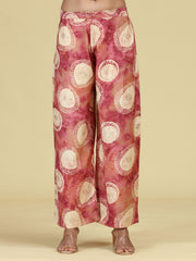Peach Floral Embroidered Kurta with Straight Pants Co-Ord Set