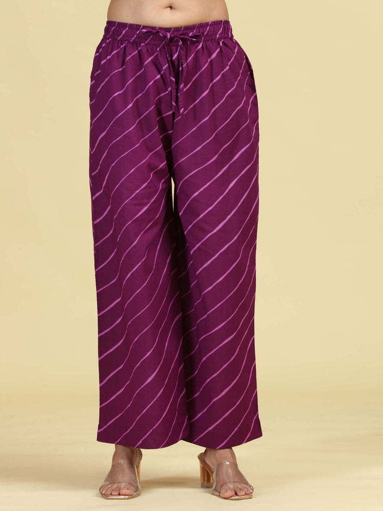 Purple Straight Pure Cotton Embroidered Ethnic Kurta Set