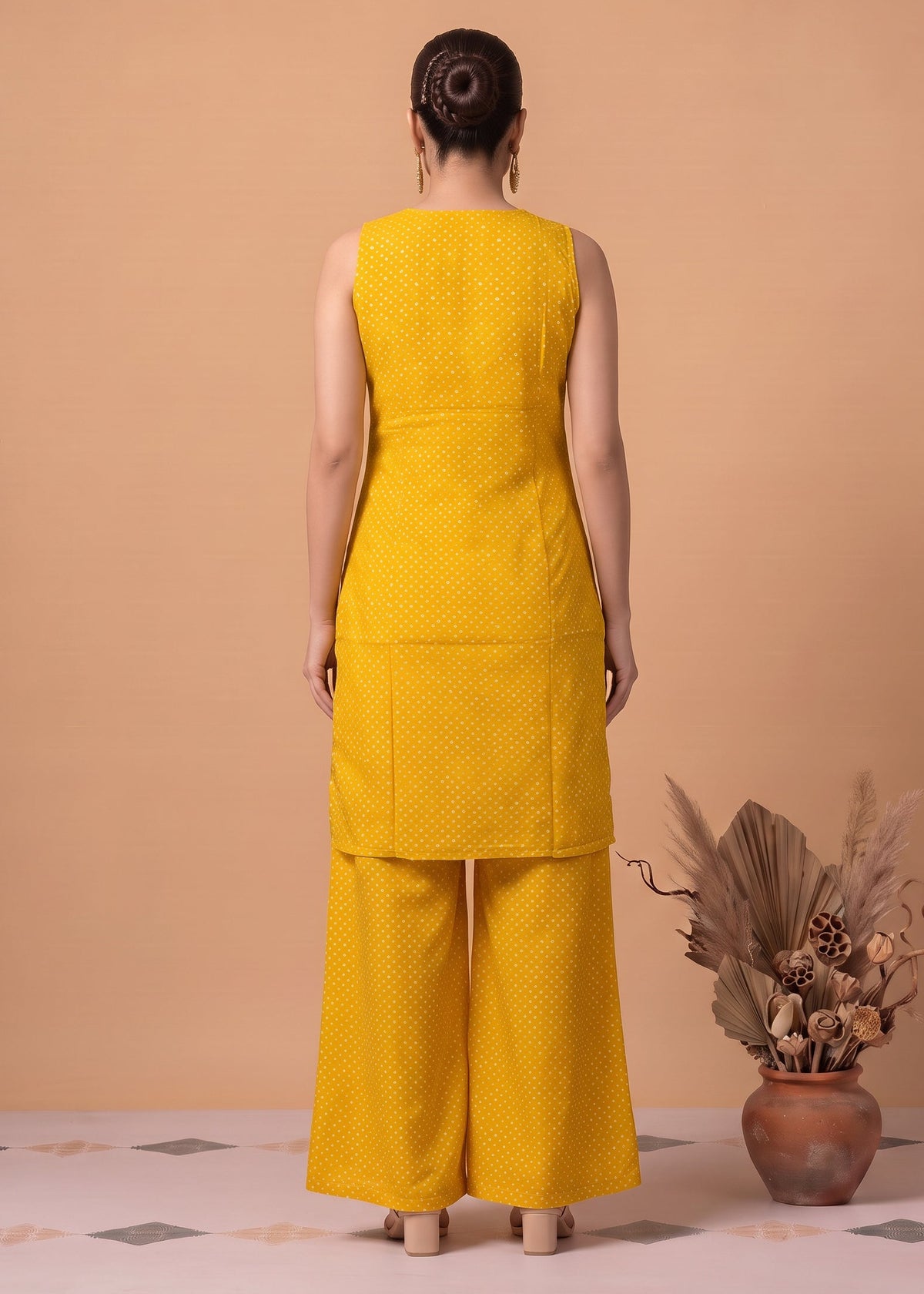 Yellow Floral Embroidery Co-Ord Set
