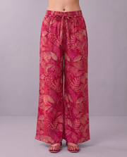 Red Floral Printed V-Neck Kurta & Palazzo Set Co-ords Set