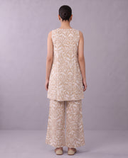 Beige Printed Kurta Pant Elegant Co-ord