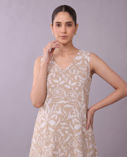 Beige Printed Kurta Pant Elegant Co-ord