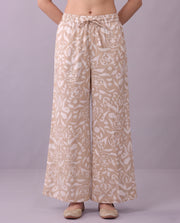 Beige Printed Kurta Pant Elegant Co-ord