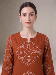 Rust Bandhani Print Co-Ord Set