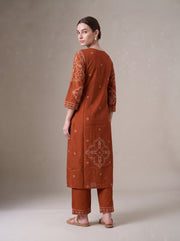 Rust Bandhani Print Co-Ord Set